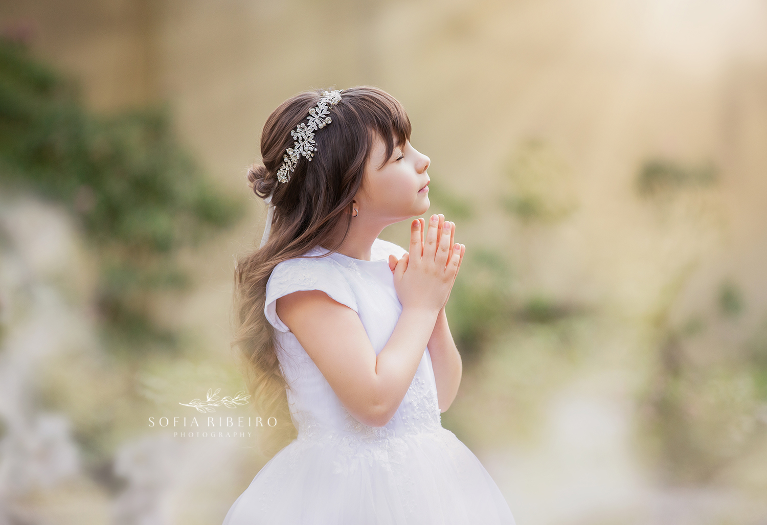 new jersey childrens photographer captures communion portrait of a young girl prior to her big day