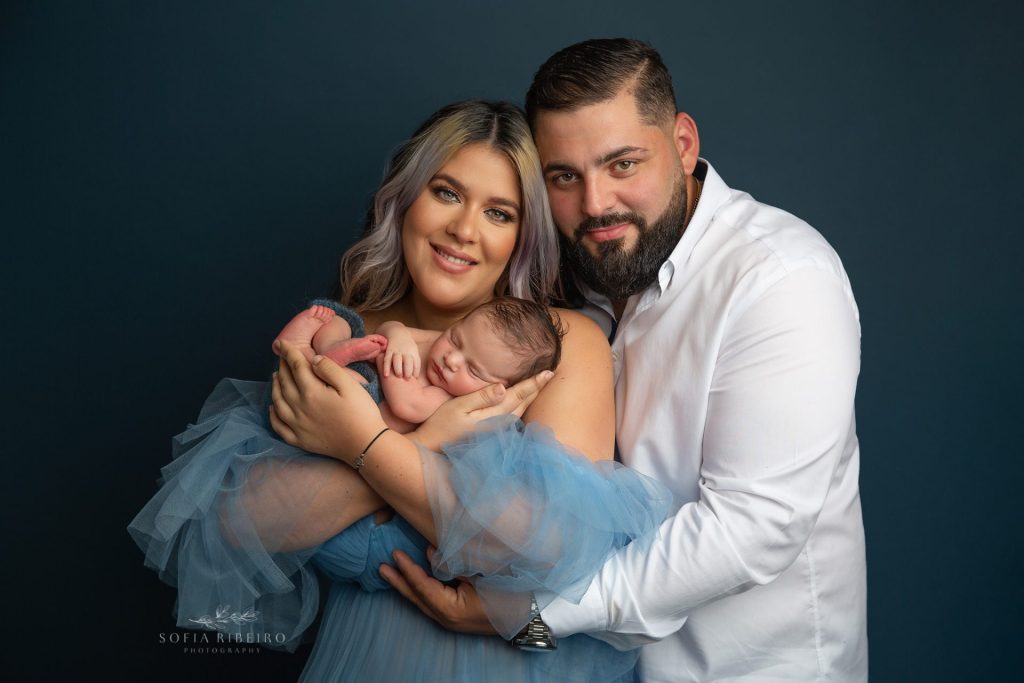 studio posed family newborn session in westfield new jersey