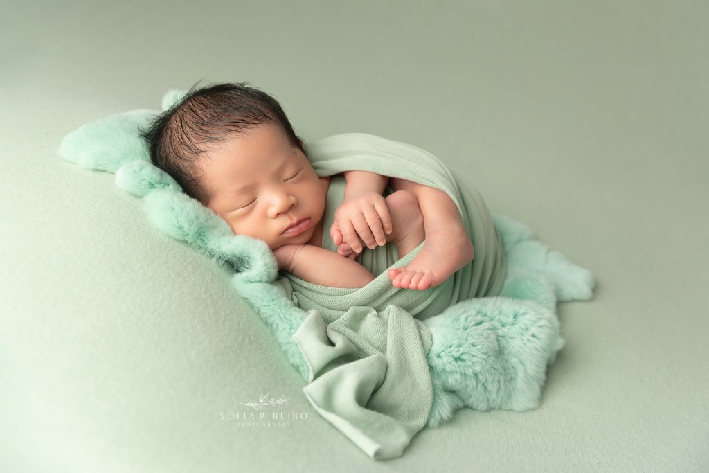 somerset county nj newborn photographer, baby boy on sage green backdrop