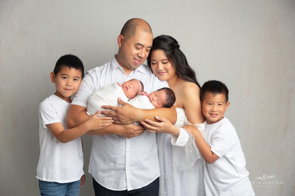 hillsborough nj newborn photographer, family newborn parents with children