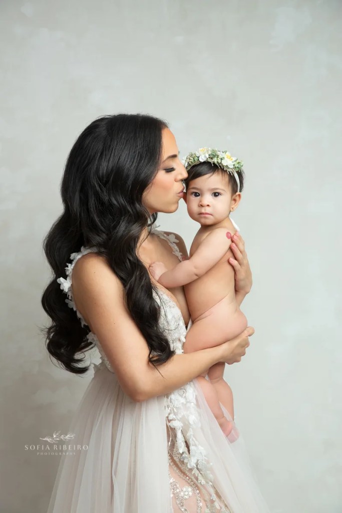 mom and me motherhood session, nj, new york city photographer, mom and baby on light backdrop