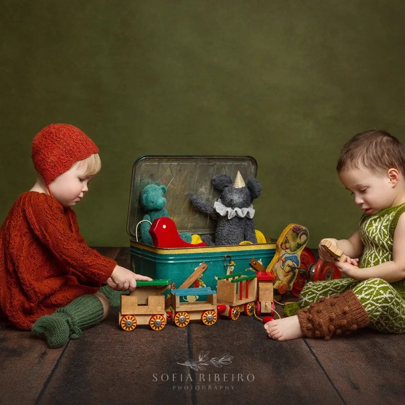 Two year old twins birthday session