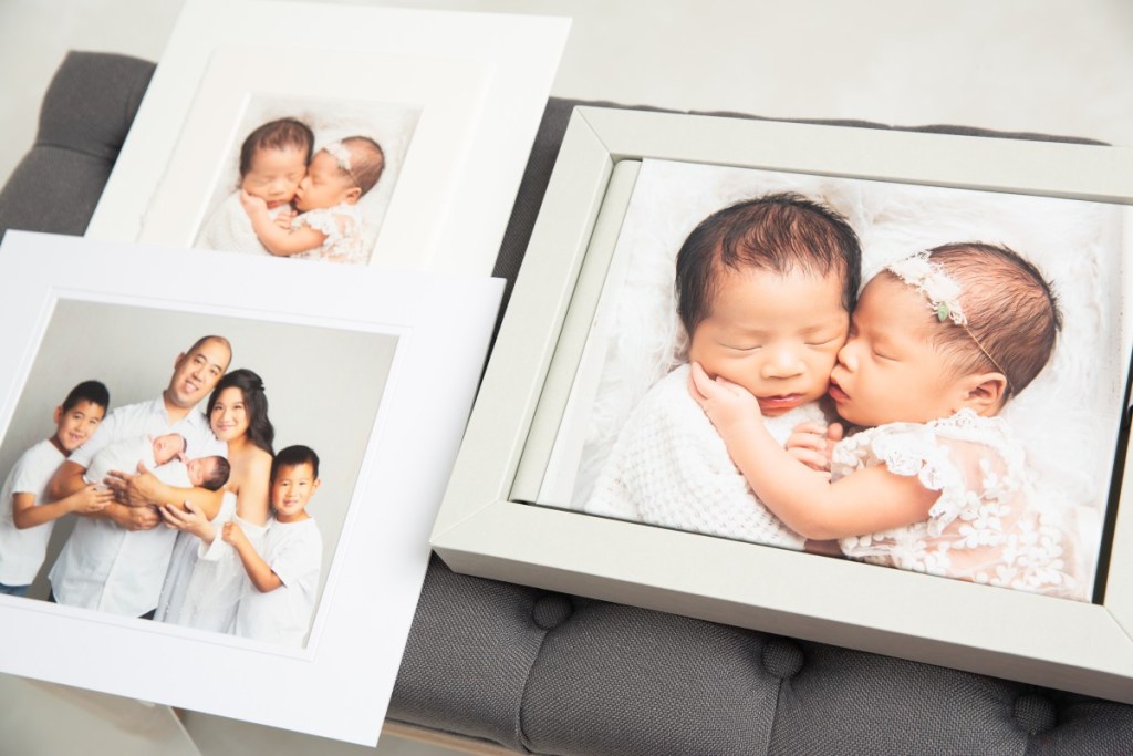 custom photo album in light grey leatherette