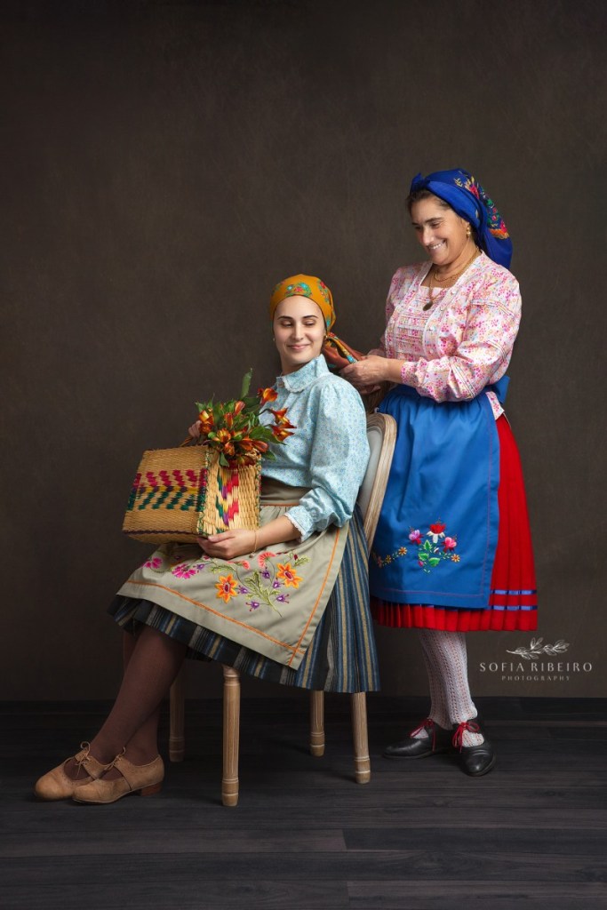 casa do ribatejo newark nj, portuguese rancho, mom tying daughter's hair scarf