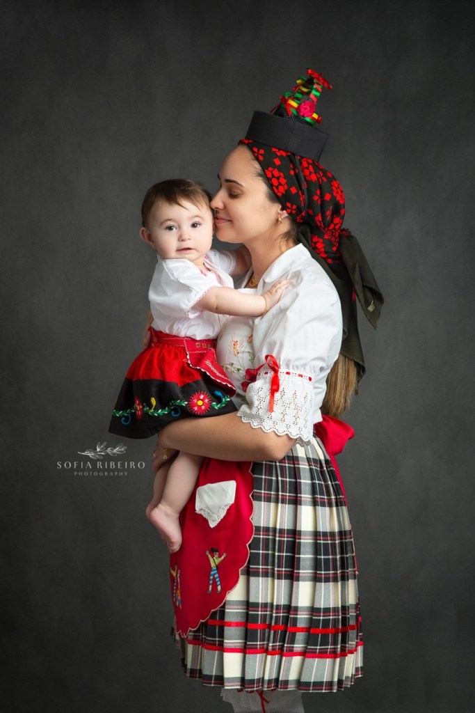 casa do ribatejo newark nj, portuguese rancho, mom with baby in traditional attire