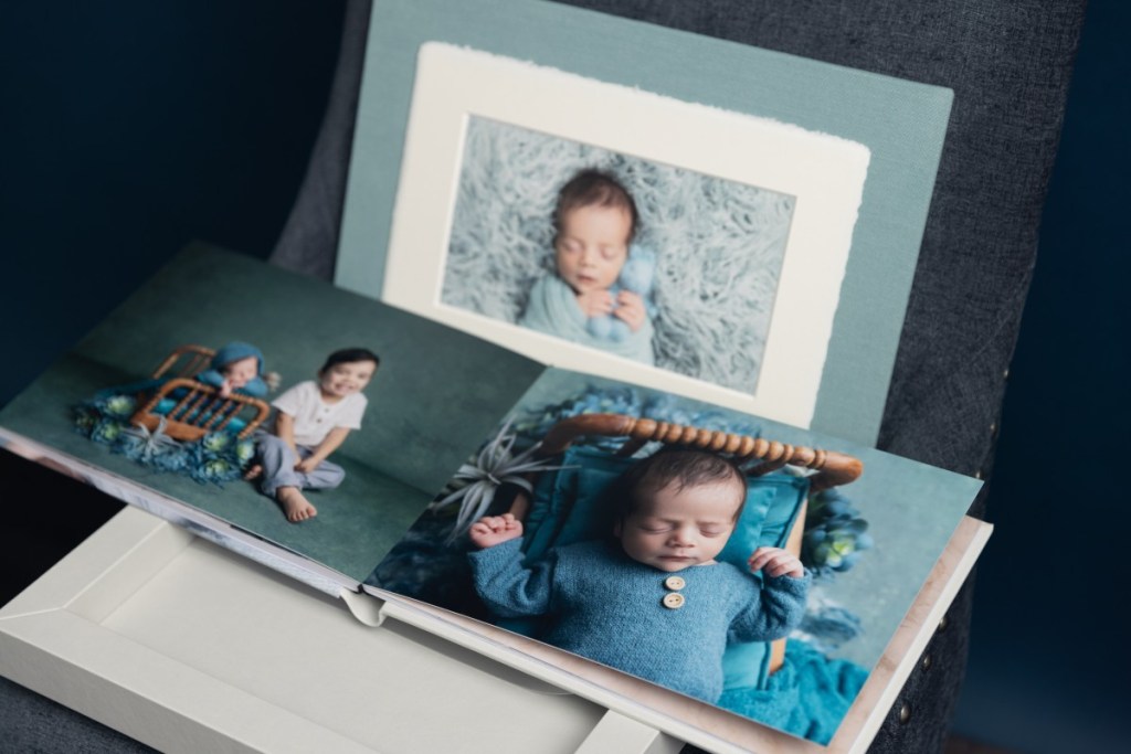 nj newborn photographer wall art amalfi panel with custom album