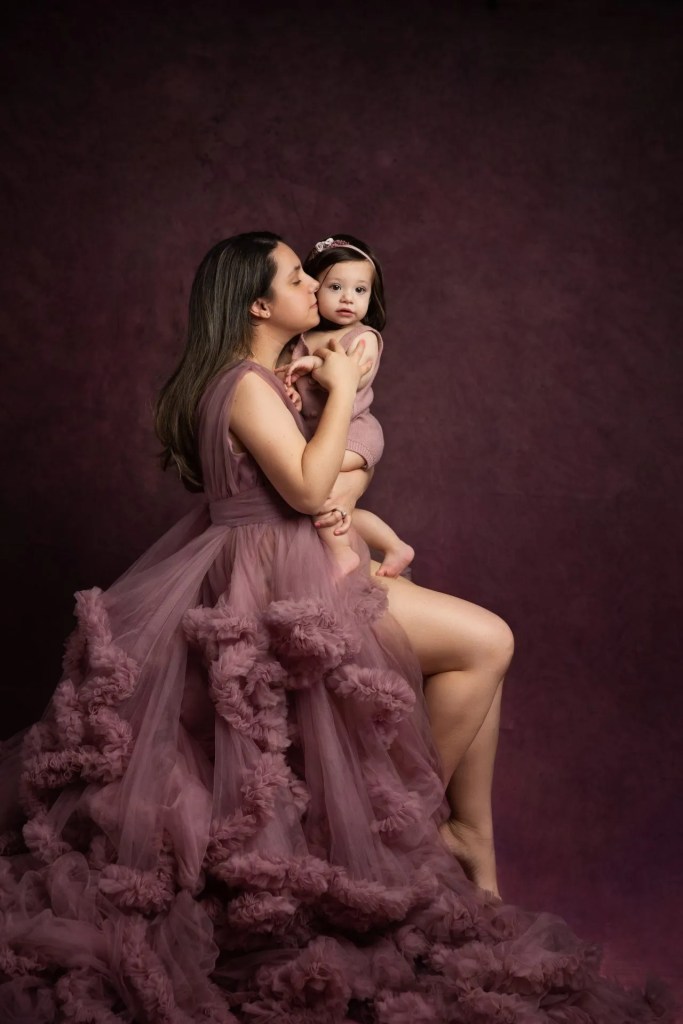 formal studio family session with nj family photographer sofia ribeiro photography, mom with baby