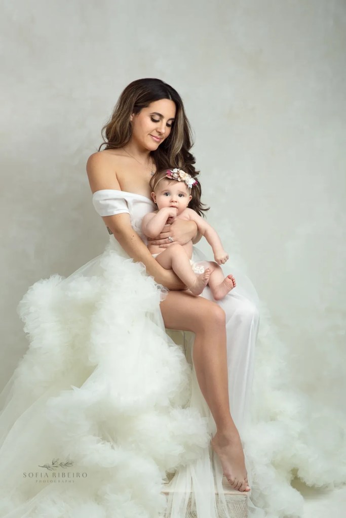 formal studio family session with nj family photographer sofia ribeiro photography, mom with baby