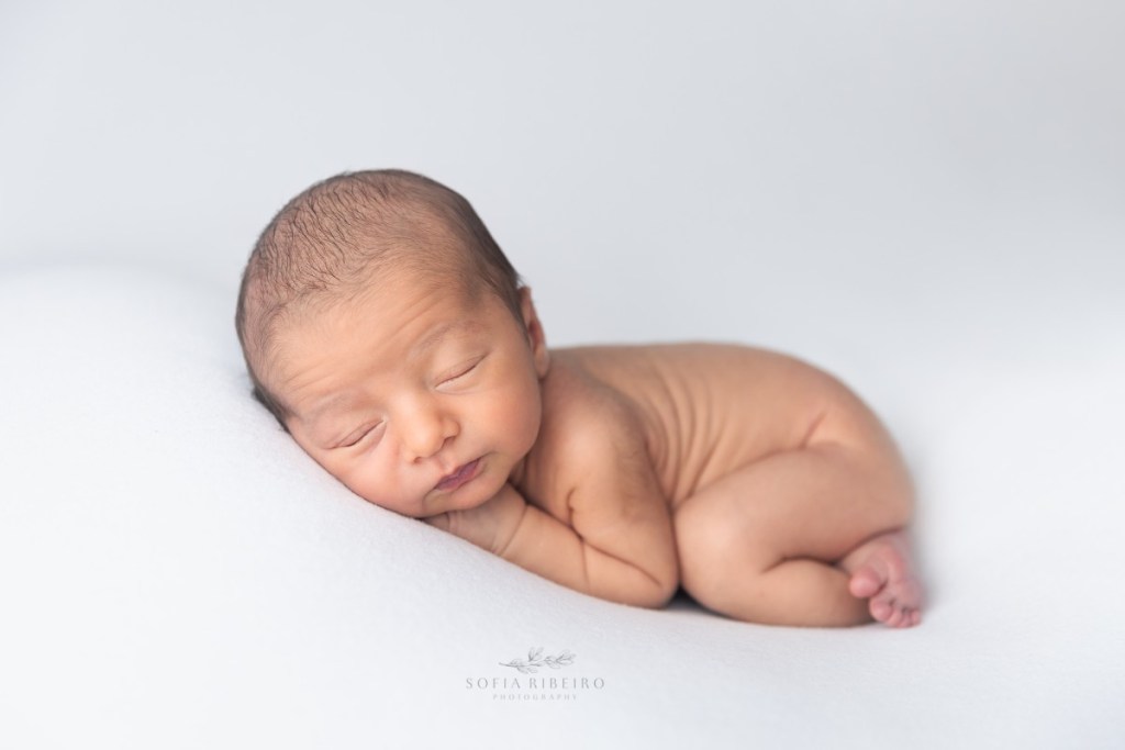 simple baby photo on white fabric