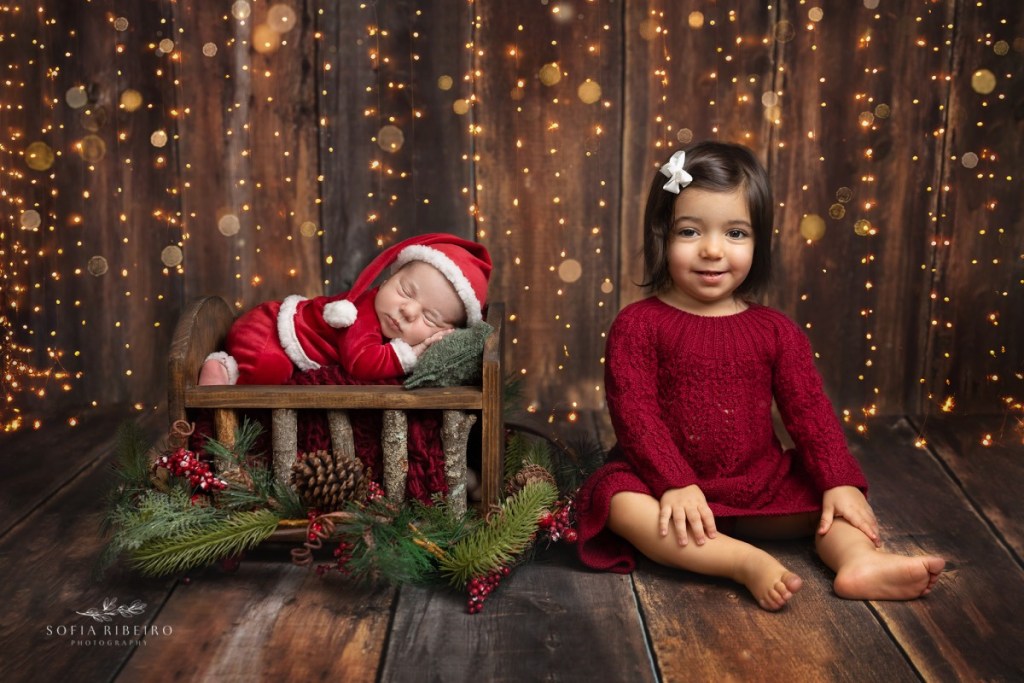 christmas themed newborn photos with baby santa suit