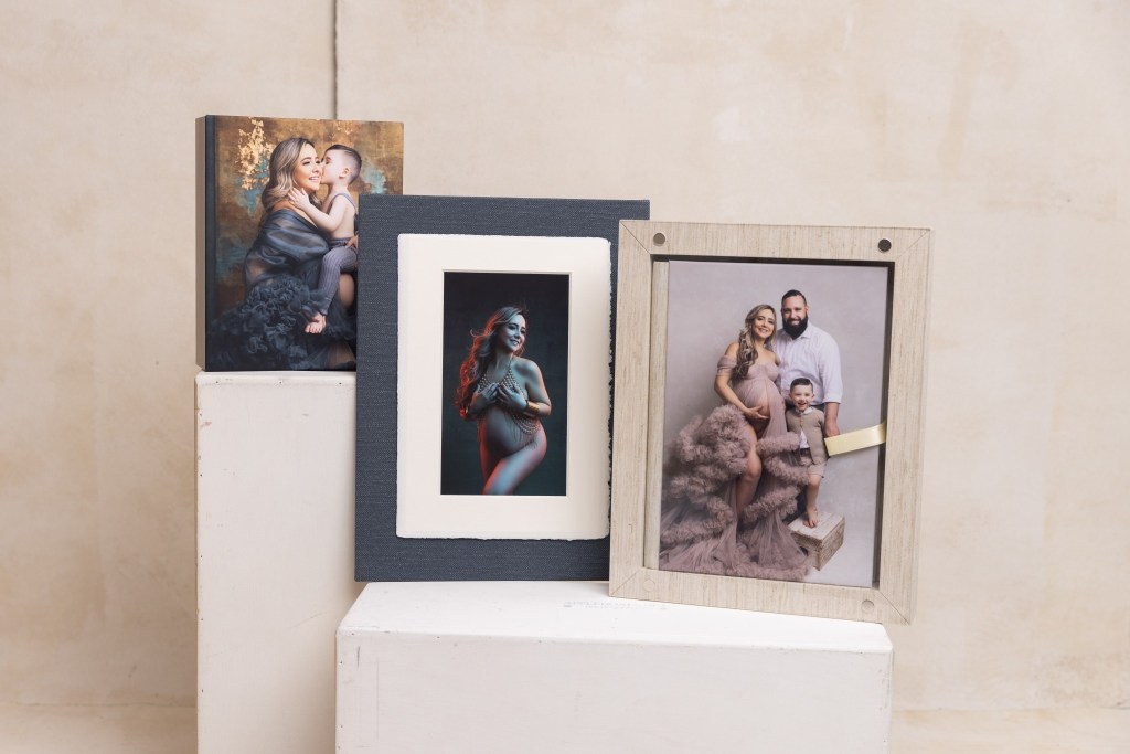 sample wall art and album from clark nj maternity photographer sofia ribeiro