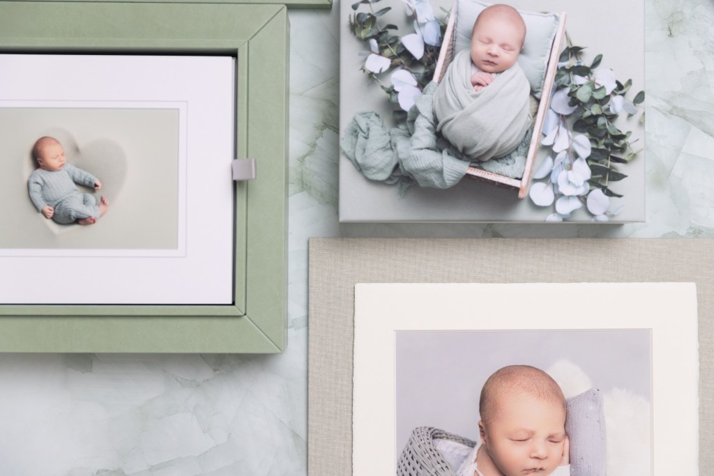 folio and canvas close up detail from newborn session
