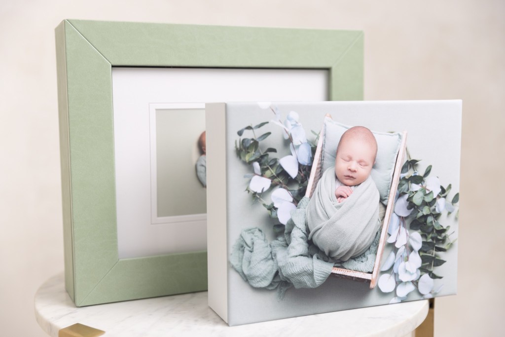 mini canvas desk block sample from newborn session