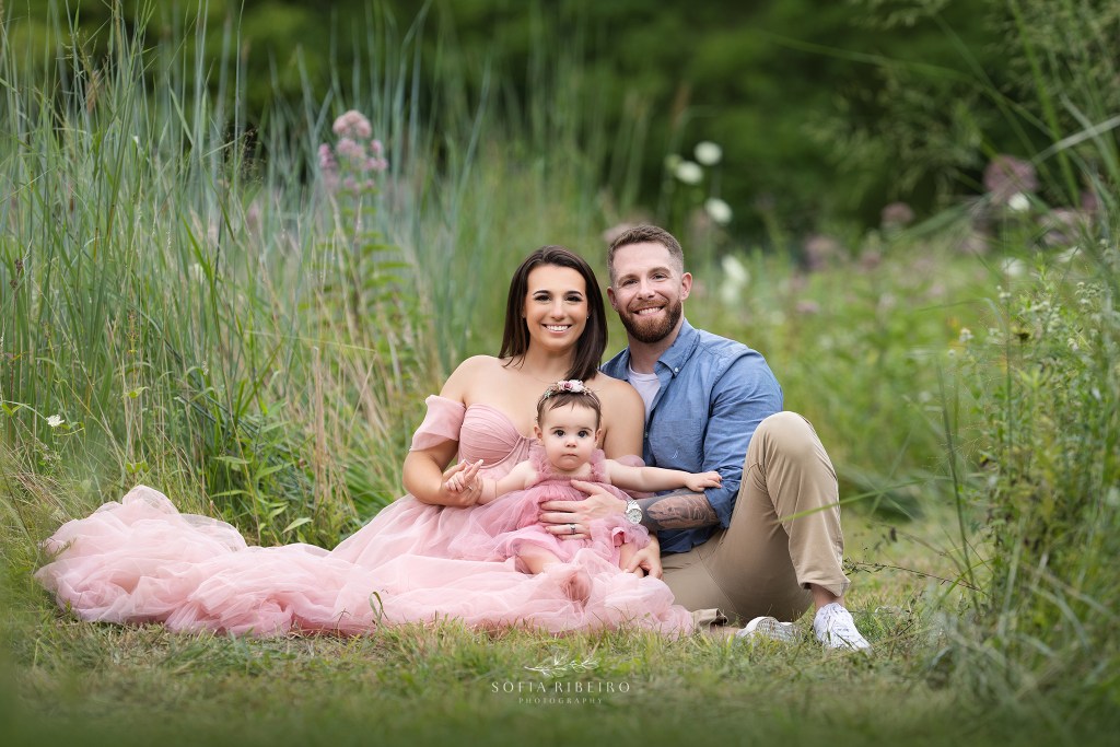 A sweet family of three smiles for the camera for a photo session with westfield nj family photographer