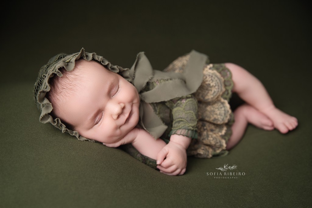 bernards nj newborn photographer captures a sweet baby smile in her sleep