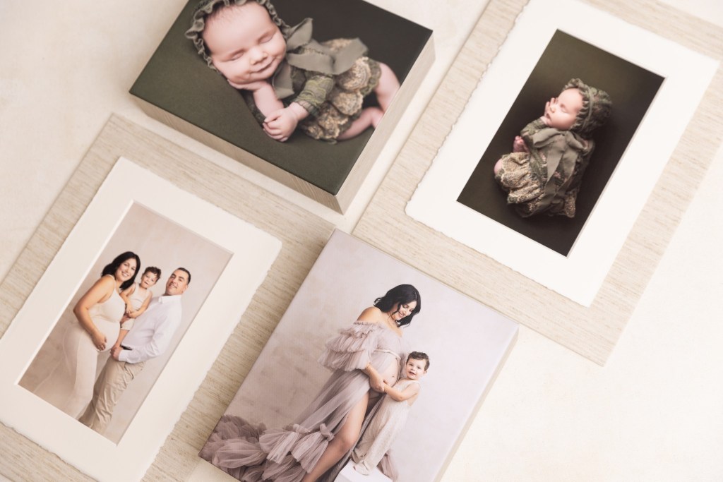 a collection of newborn artwork from NJ maternity photographer sofia ribeiro photography