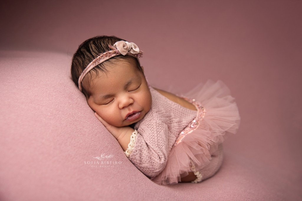 sussex nj newborn photographer captures a picture perfect pink portrait of a baby girl