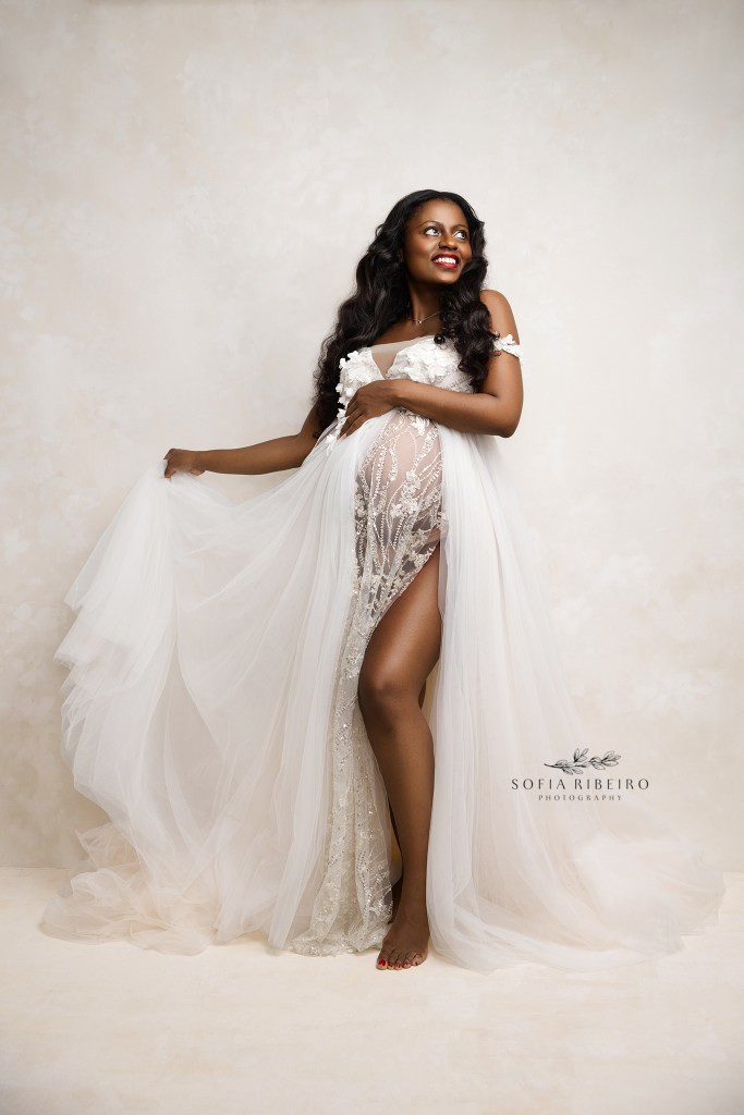 an expectant mom is the picture of elegance during a maternity photoshoot in secaucus nj