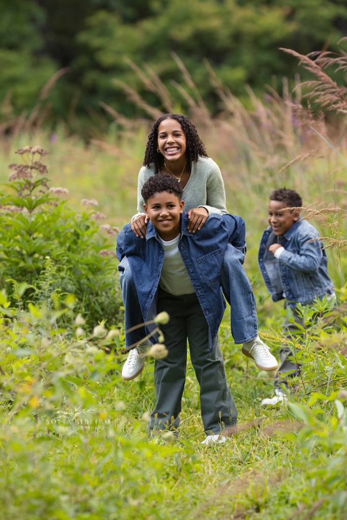 monkeying around in a local park with a cranford nj family photographer