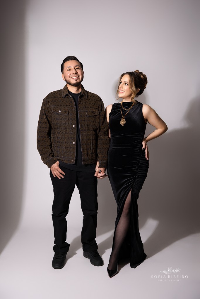 simple, elegant couples portraits taken in studio in short hills nj