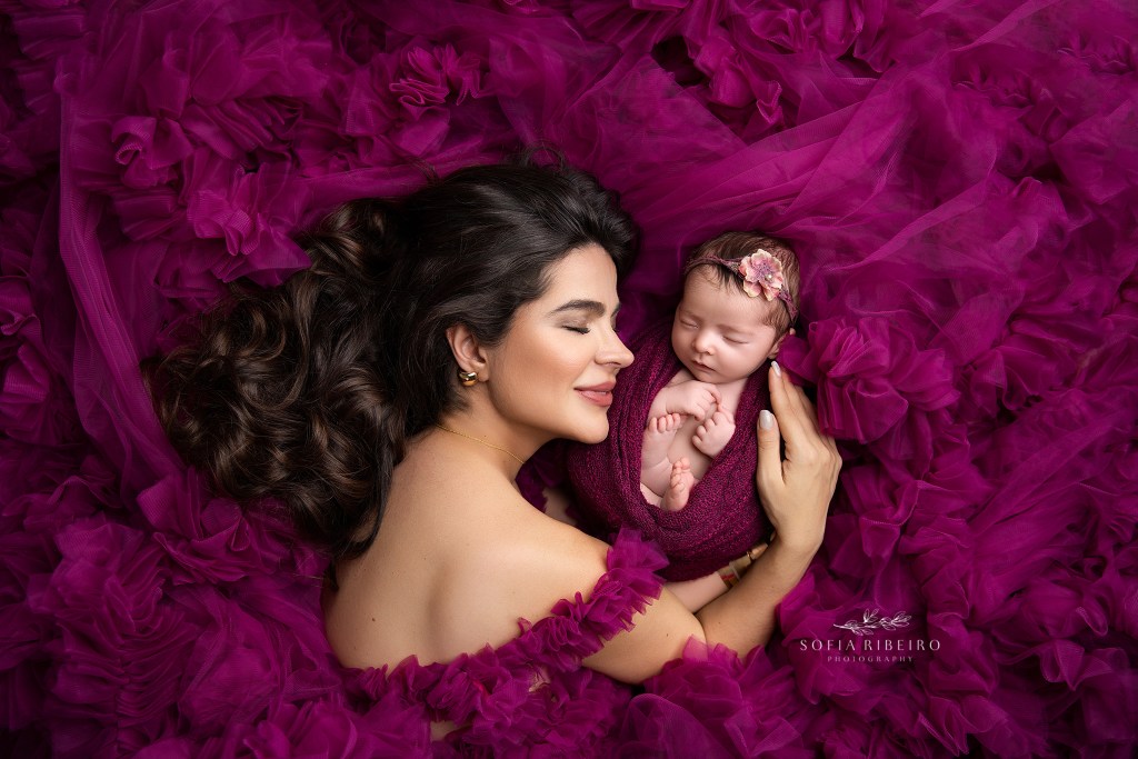 mom and baby posed together during a nj newborn photography session