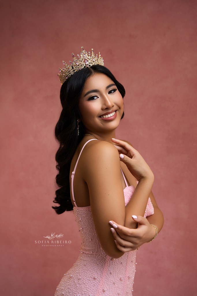 nj sweet sixteen photographer captures a fine art portrait in pink of a young girl