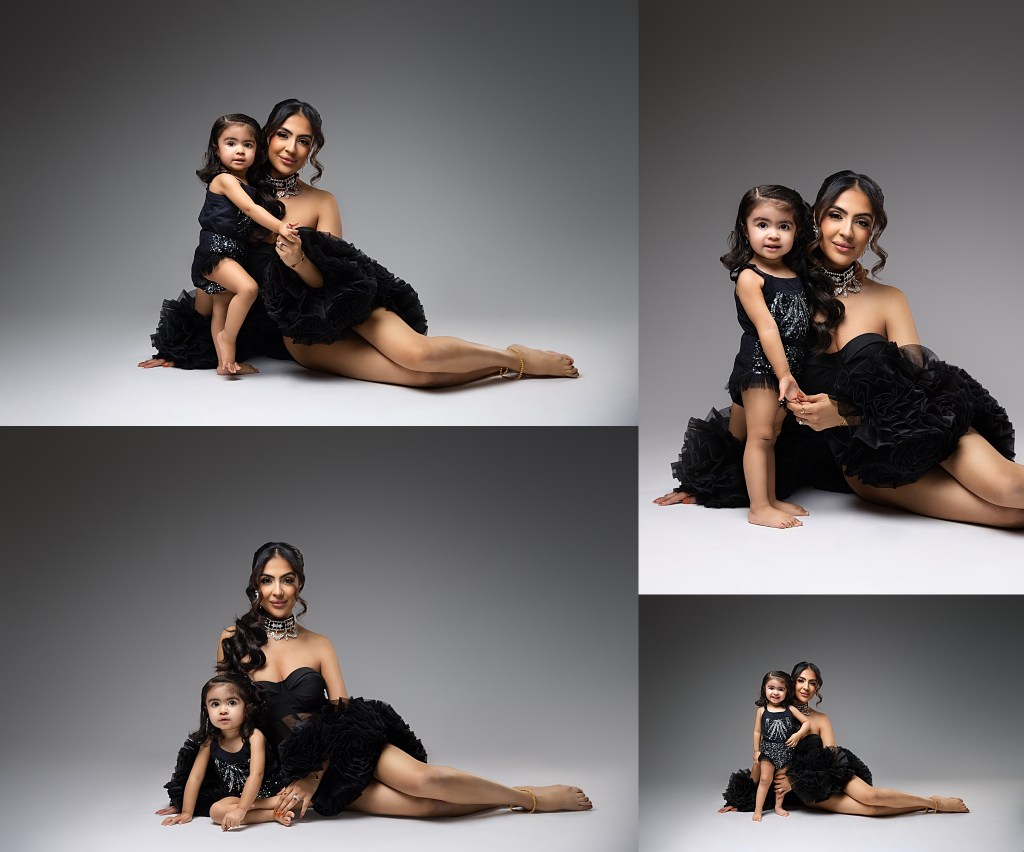 simple elevated black and white looks for a mother daughter photo session in nj

