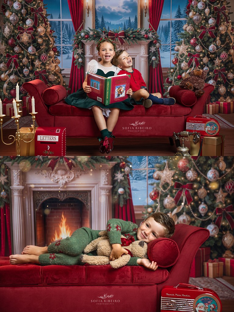 holiday mini sessions in nj red holiday room set