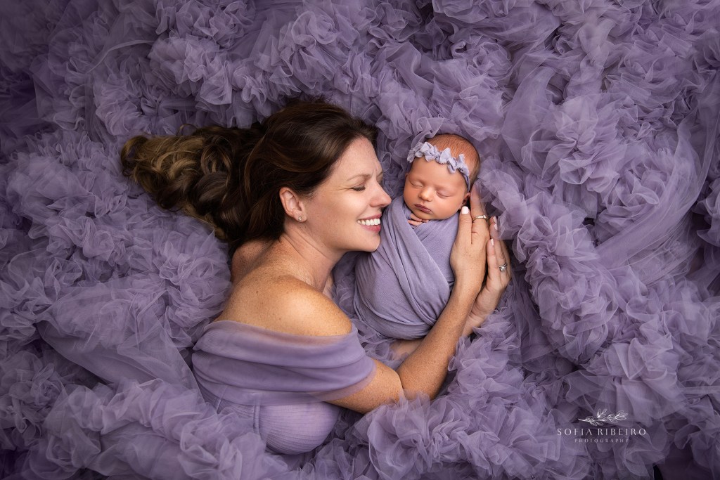 nj newborn photographer captures mom with her newest baby girl